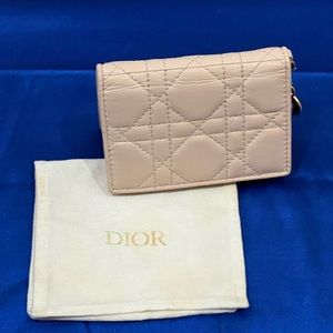 Authentic Christian Dior lambskin Cannage Lady Dior wallet